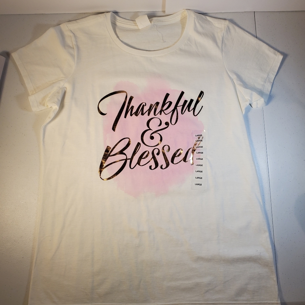 Thankful and Blessed White Tee